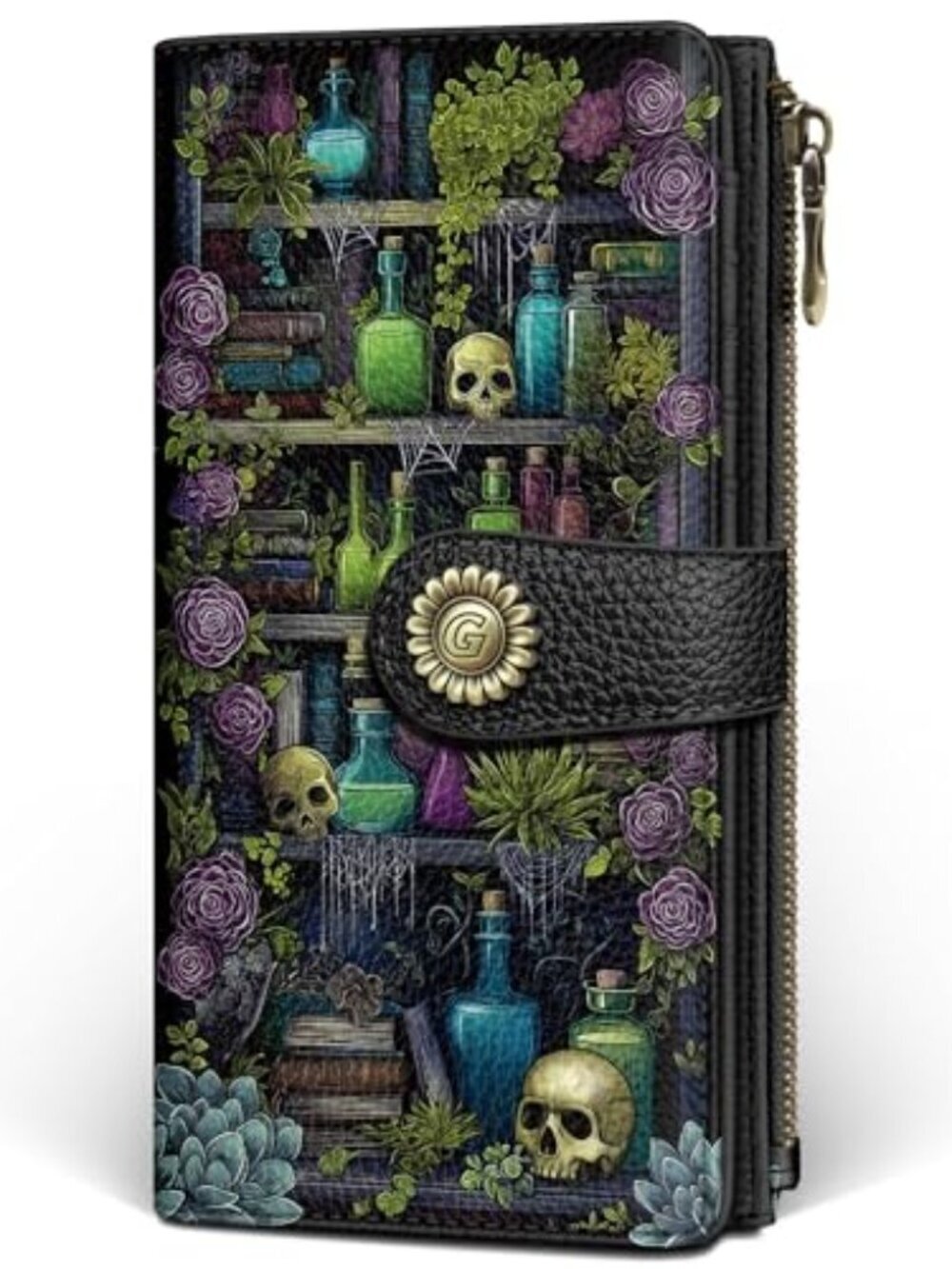 Goth Book Shelf Womens Wallet